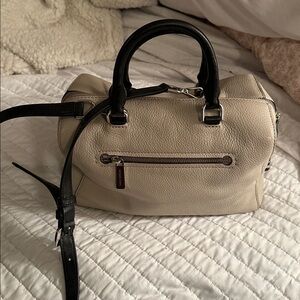 Michael Kors Taupe Leather Satchel with Black Accents